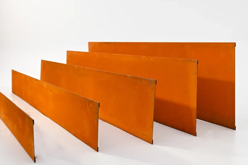 Metwall Formflow Weathering Corten Steel Garden Edging Kit for Garden Beds and Paths Full Range Side Profile Sold across Melbourne and Victoria