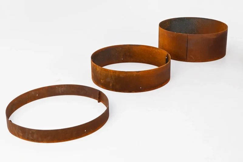 Mewall FormFlow Circular Rusty Corten Steel Garden 100mm 150mm and 200mm Rings.webp