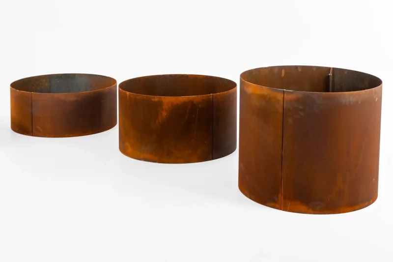 Mewall FormFlow Circular Rusty Corten Steel Garden 300mm 400mm and 600mm Rings.webp
