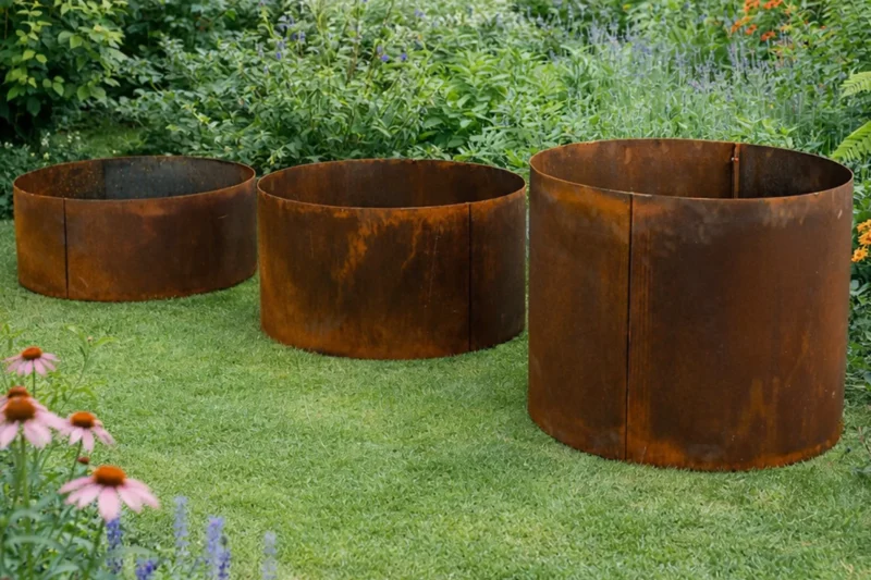Mewall FormFlow Circular Rusty Corten Steel Garden Rings.webp