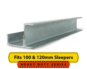 150mm 90 Reg Channel Galvanised Steel Beam Posts to Support The End Panels of a 100 120mm Concrete Sleeper Retaining Wall by Sunset Sleepers
