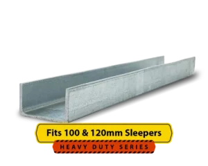 150mm C Channel Galvanised Steel Beam Posts to Support The End Panels of a 100 120mm Concrete Sleeper Retaining Wall by Sunset Sleepers