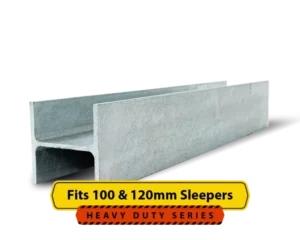 150mm H Channel Galvanised Steel Beam Posts to Support The End Panels of a 100 120mm Concrete Sleeper Retaining Wall by Sunset Sleepers