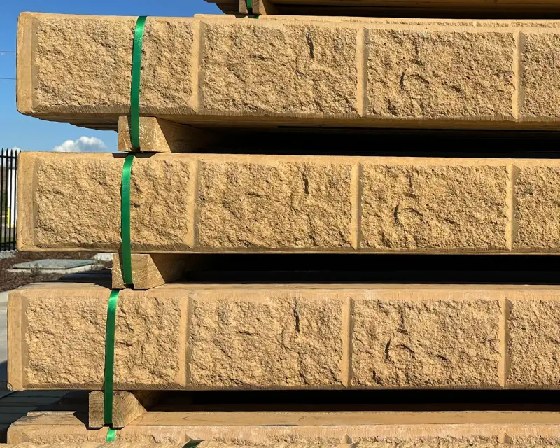 Block Face Sandstone Yellow Concrete Sleeper Tower