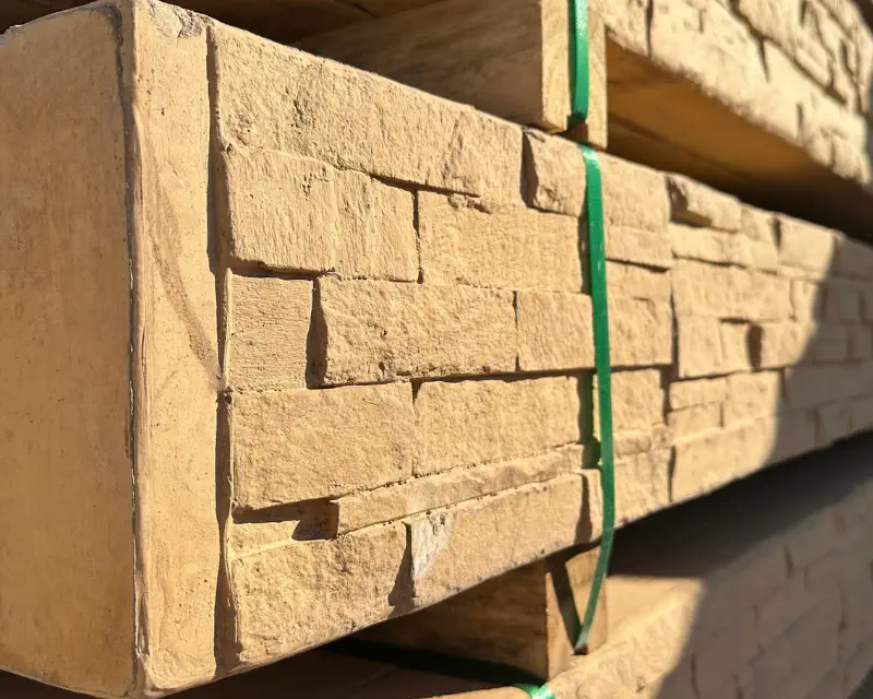 Stackedstone Sandstone Yellow Colour Manhattan Concrete Sleeper Texture
